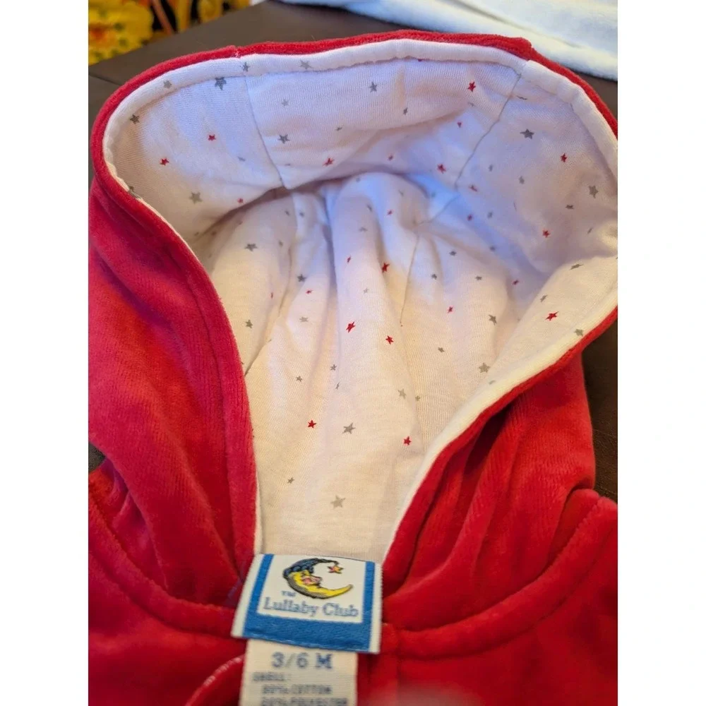 Vintage 90s Lullaby Club Hooded Velour Bunting Suit 3-6M NWT Deep‎ Pink